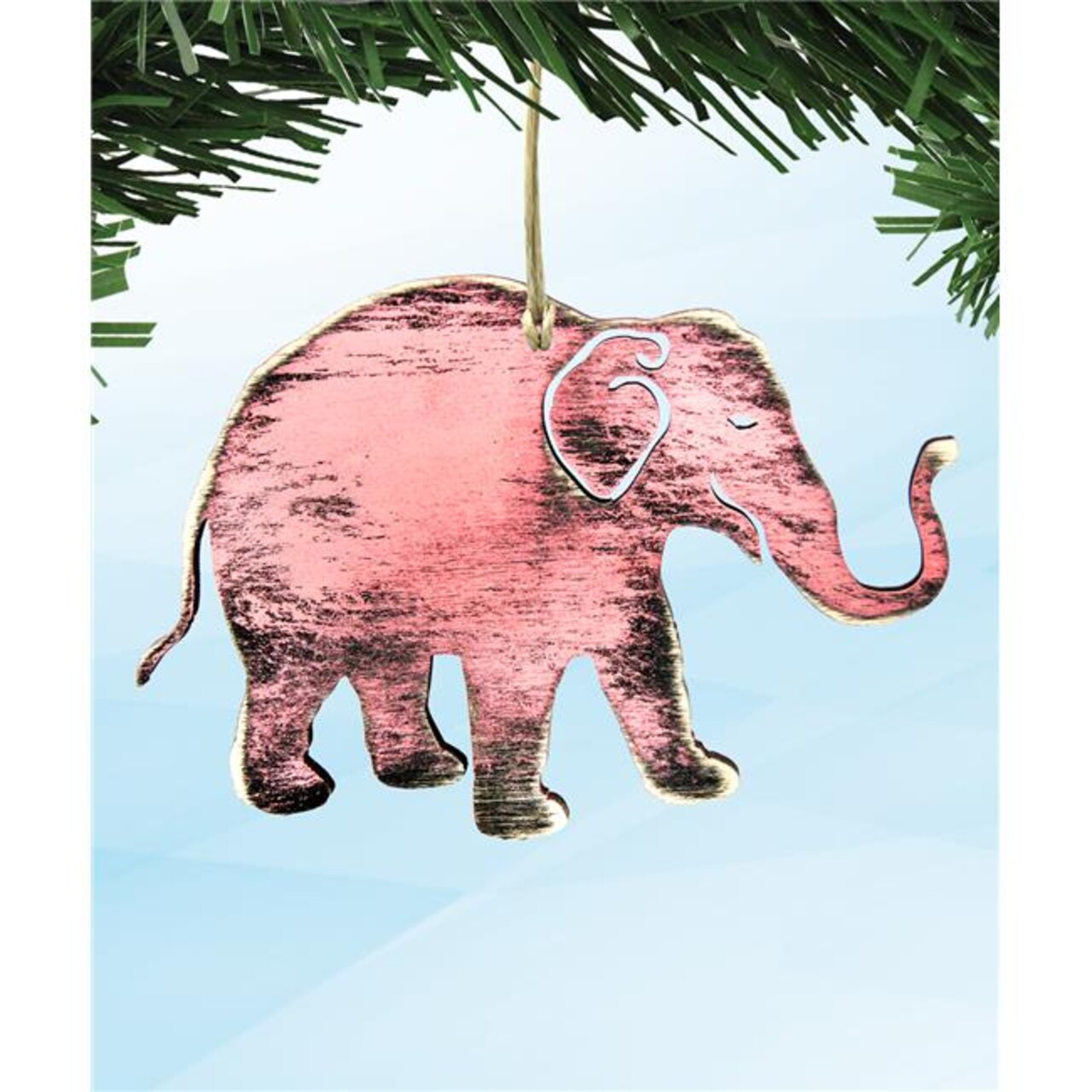 Designocracy 99229-O Elephant Wooden Ornament